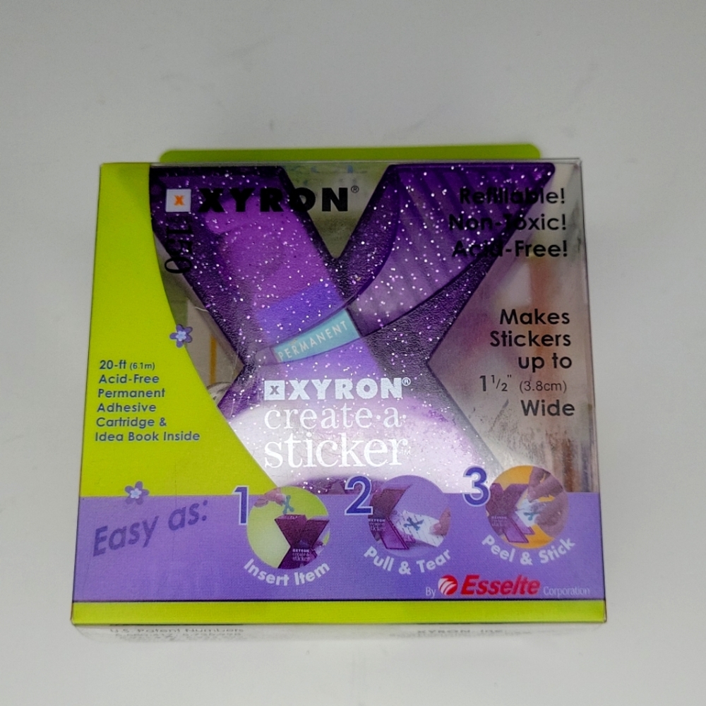 NEW~XYRON CREATE-A-STICKER 150~20' ACID FREE PERMANENT ADHESIVE CARTRIDGE & BOOK